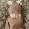 The Blueberry Hill Hartley Deer Hand Knit Hat in Tan