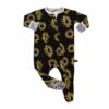 Peregrine Kidswear Sunflowers on Black Bamboo Footie