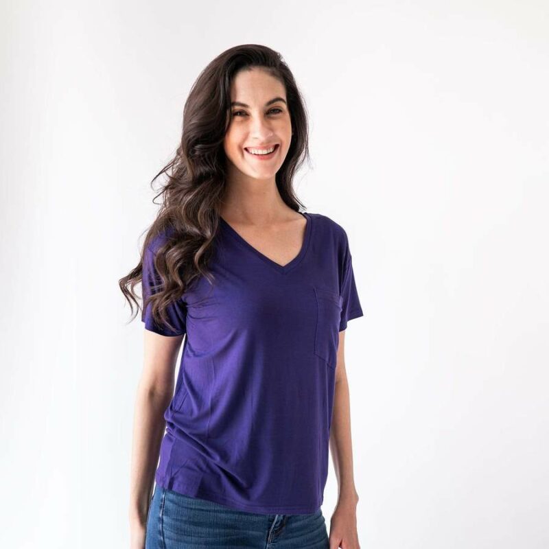 Kyte BABY Women's V-Neck in Eggplant