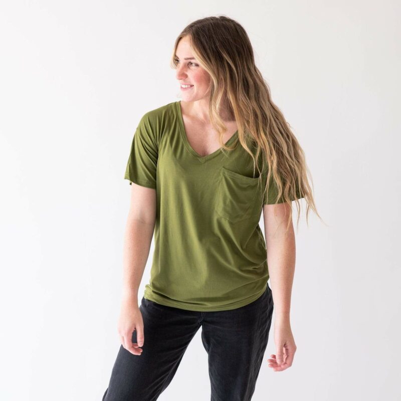 Kyte BABY Women's V-Neck in Olive