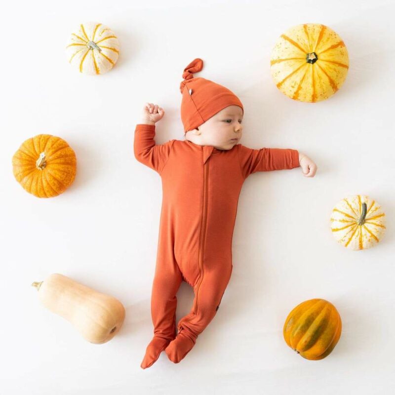 Kyte BABY Zippered Footie in Clementine