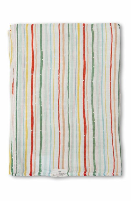 Loulou Lollipop Holiday Stripes Muslin Swaddle