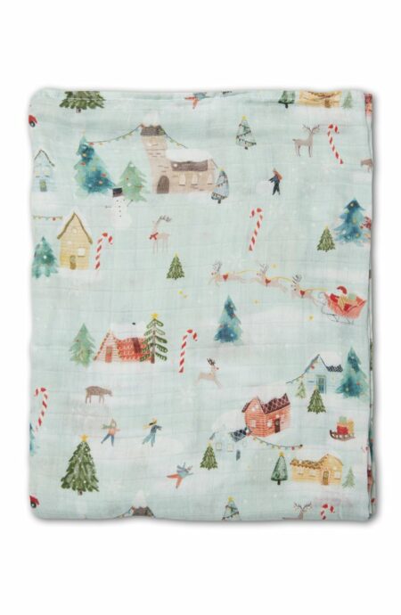 Loulou Lollipop Merry and Bright Holiday Muslin Swaddle