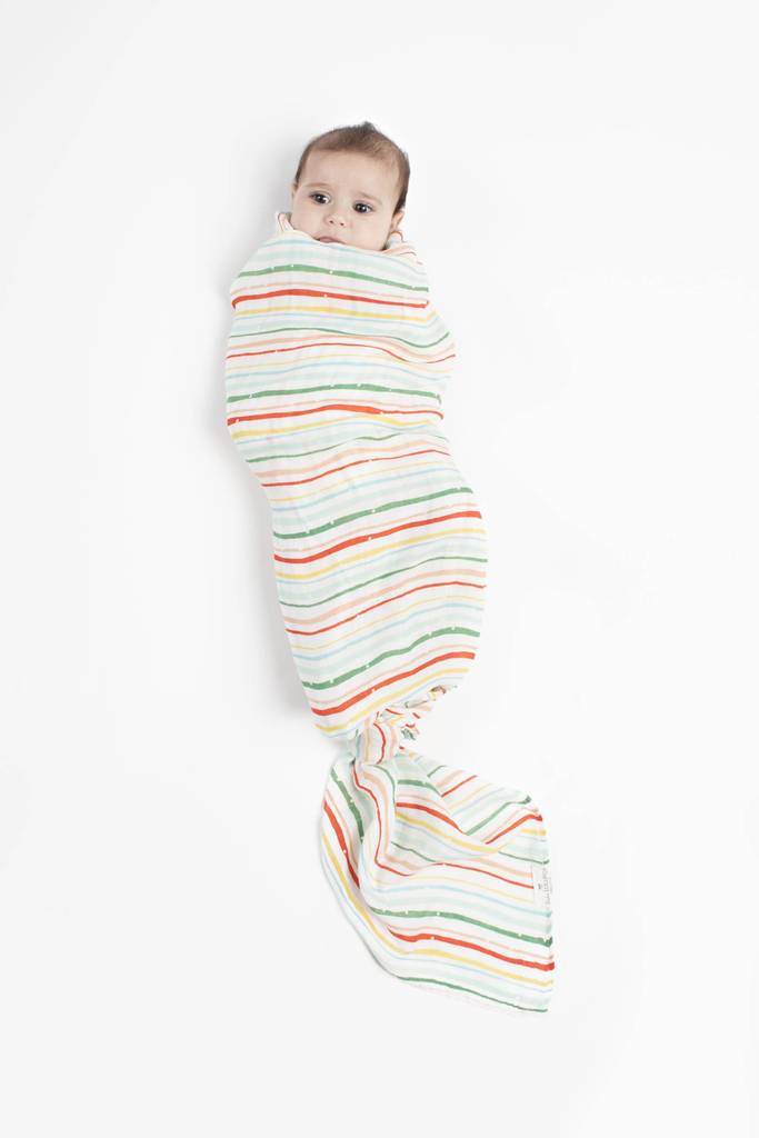 Loulou Lollipop Holiday Stripes Muslin Swaddle