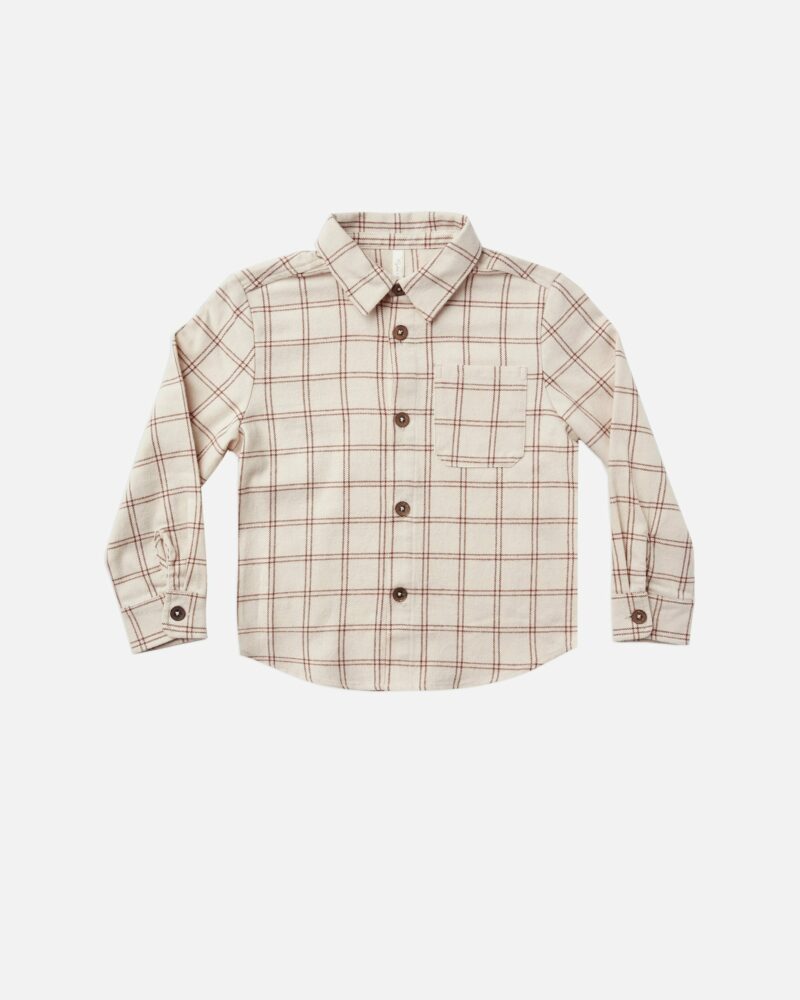 Rylee & Cru Wine Check Collared Shirt