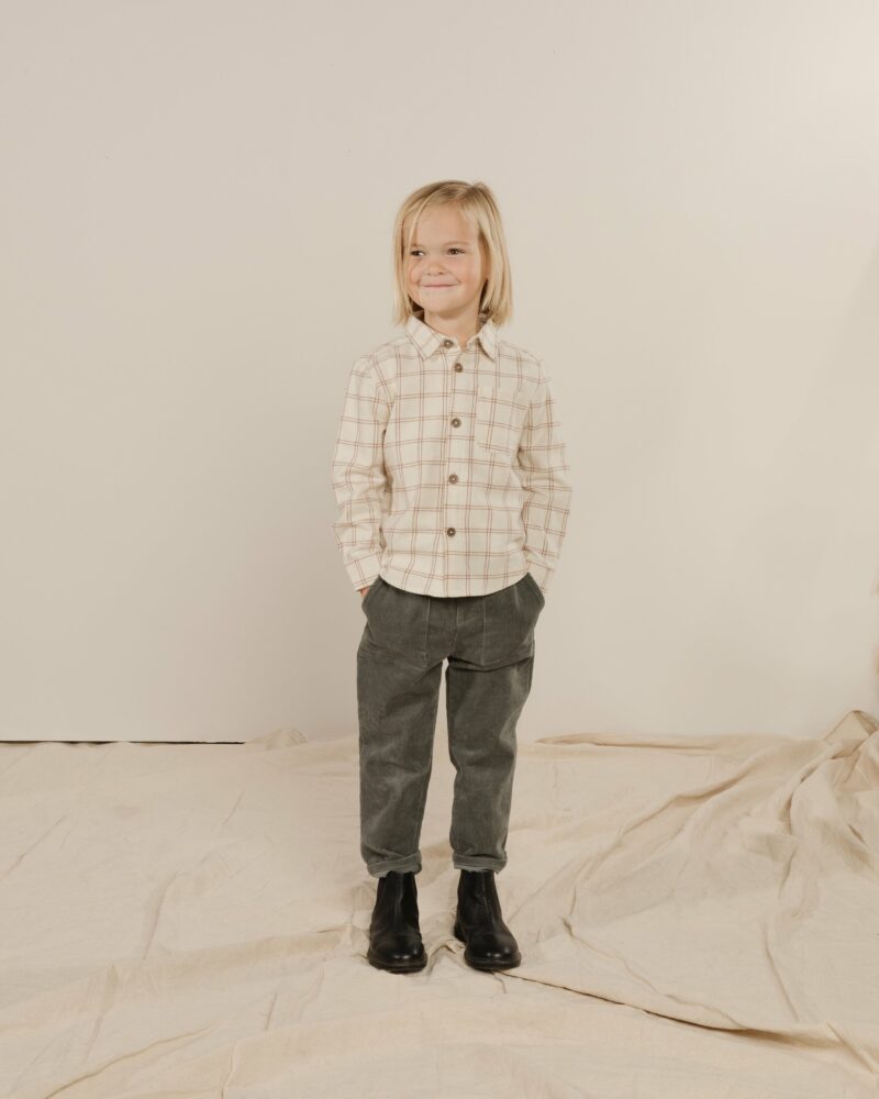 Rylee & Cru Wine Check Collared Shirt