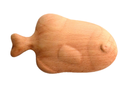 Poppy Baby Co Organic Wooden Rattle Toy Fish