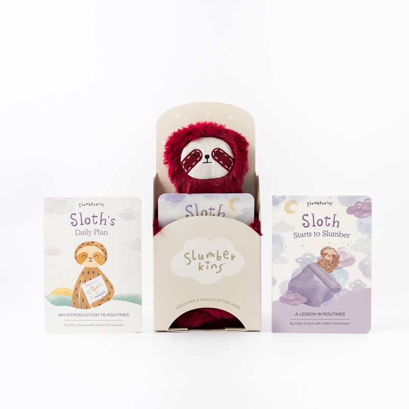 Slumberkins Cranberry Sloth Snuggler Limited Edition Two Book Bundle