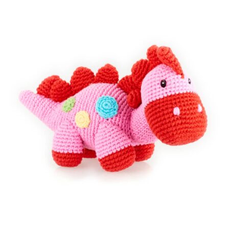 Pebble Pink Steggy Dinosaur Rattle