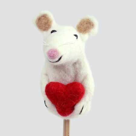 The Winding Road Mouse with Heart Felt Finger Puppet