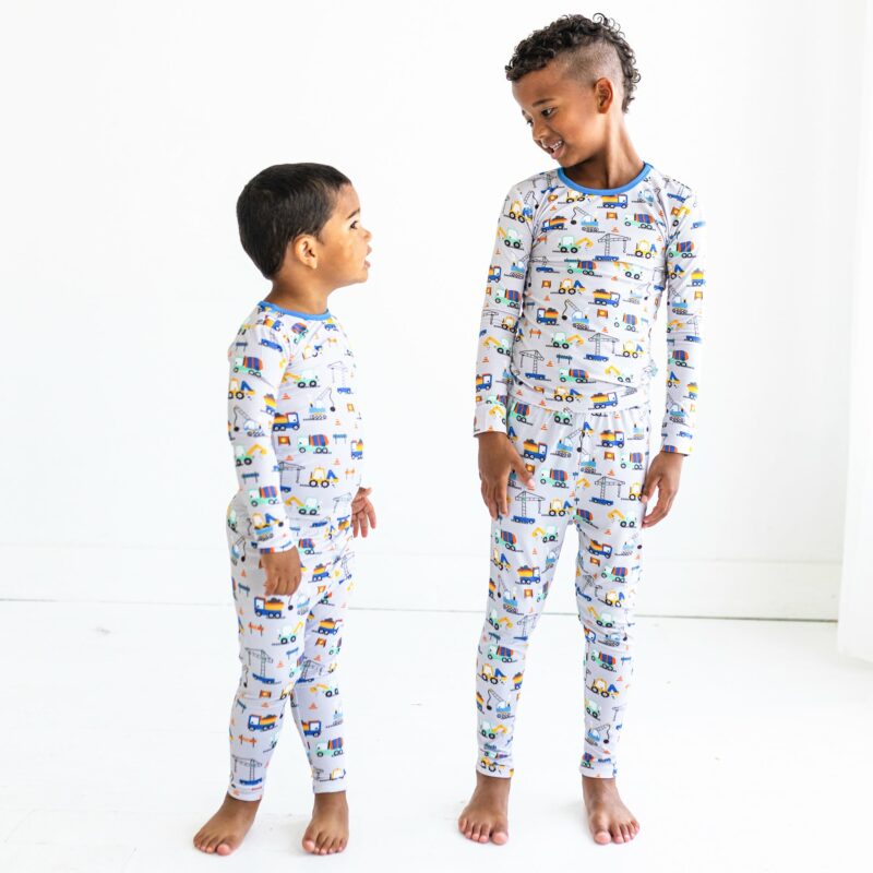 macaron+me Little Diggers Bamboo Viscose Long Sleeve Pajama Set