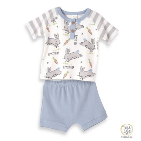 Tesa Babe Easter Parade Henley T-Shirt and Shorts Outfit Set