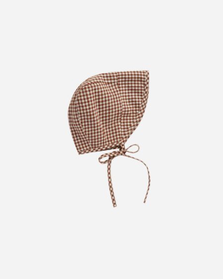 Rylee+Cru Redwood Gingham Brimmed Bonnet