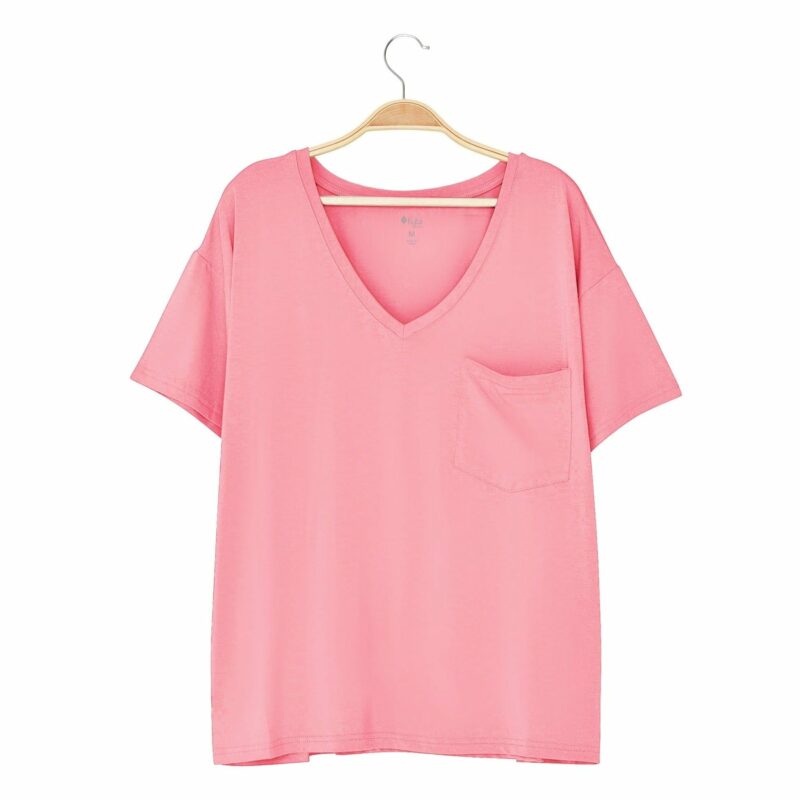 Kyte BABY Women’s Relaxed Fit V-Neck in Rose