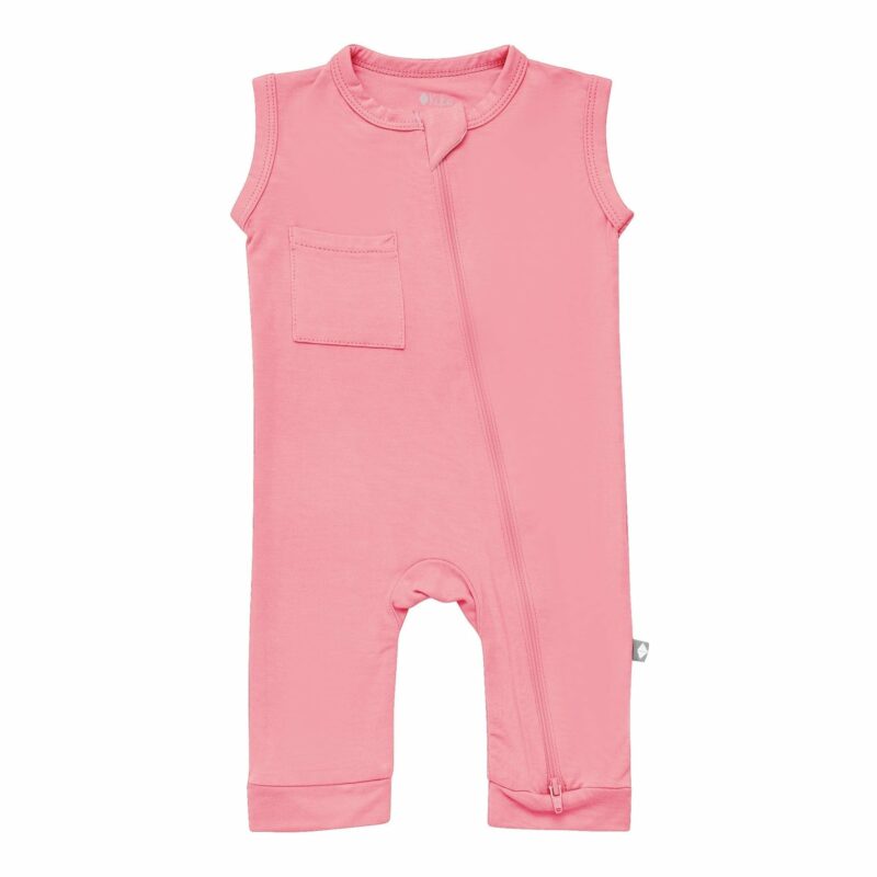 Kyte BABY Sleeveless Zippered Romper in Rose