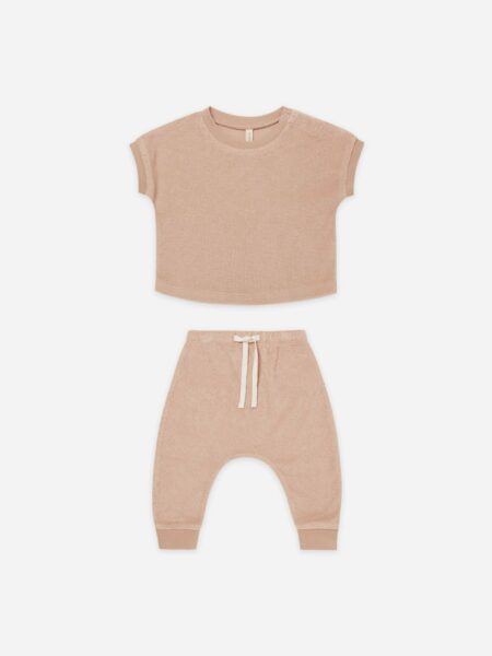 Quincy Mae Blush Terry Tee + Pant Set