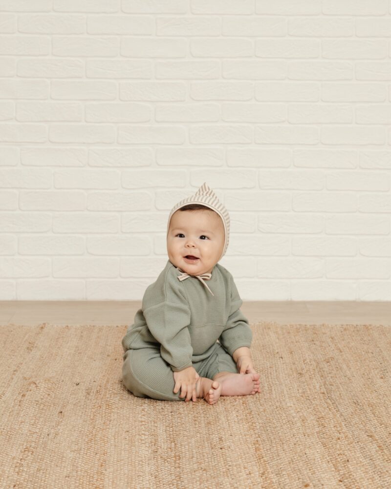 Quincy Mae Spruce Waffle Tee and Pant Set