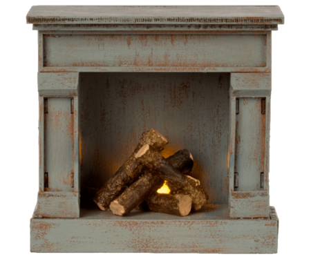 Maileg Fireplace in Vintage Blue