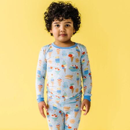 Little Sleepies Blueberry Ice Cream Social Two-Piece Bamboo Viscose Pajama Set