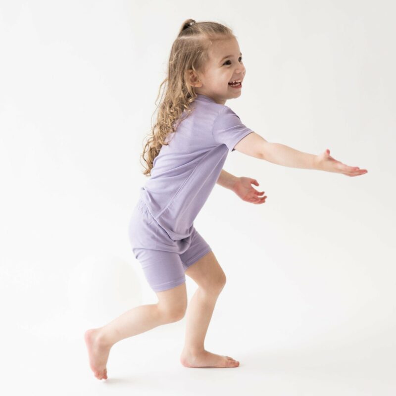 Short Sleeve Toddler Pajama Set in Taro