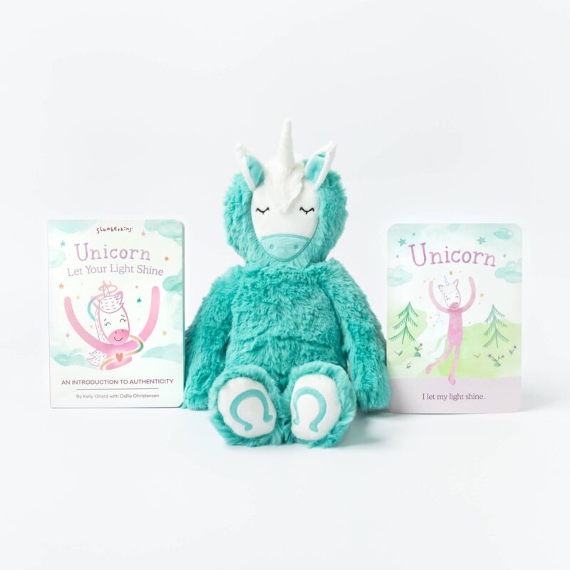 Slumberkins Turquoise Unicorn Kin and Board Book Bundle