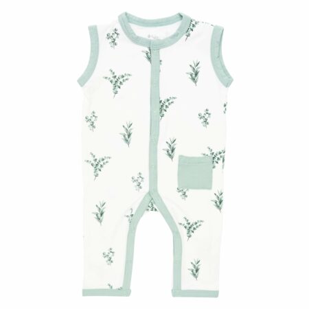 Kyte BABY Sleeveless Snap Romper in Eucalyptus