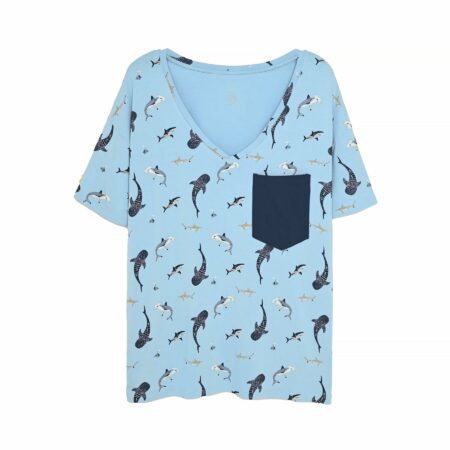 Kyte BABY Women's V-Neck in Stream Shark