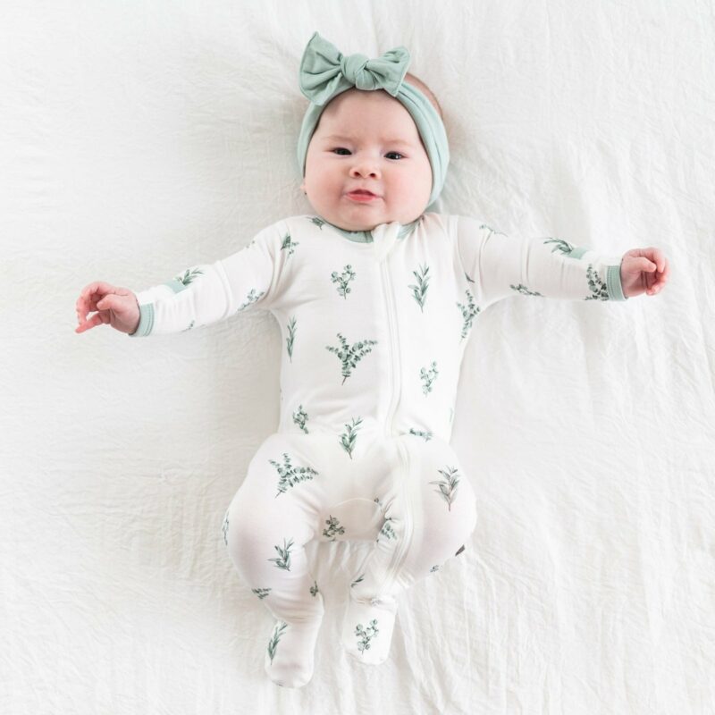 Zippered Footie in Eucalyptus from Kyte BABY