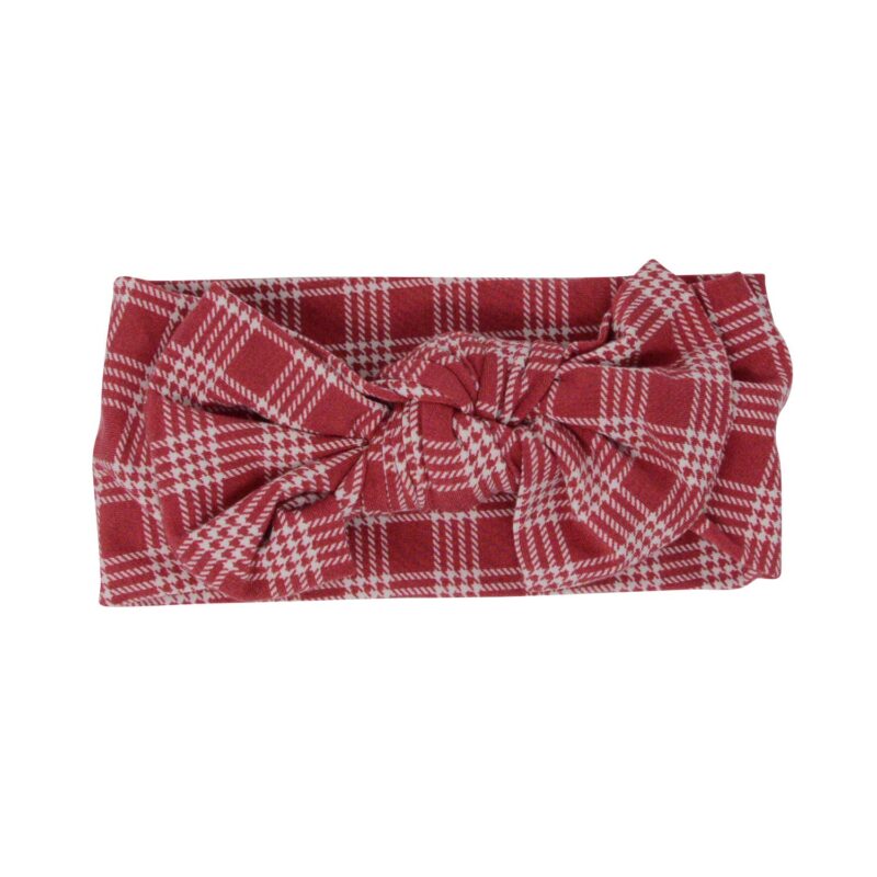 Sweet Bamboo Red Tartan Baby Bow