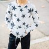 Sweet Bamboo Black Stars Bamboo Boat Neck Sweater