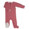 Red Tartan Bamboo Viscose Footie