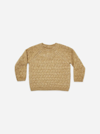 Quincy Mae Cozy Heathered Knit Sweater In Honey