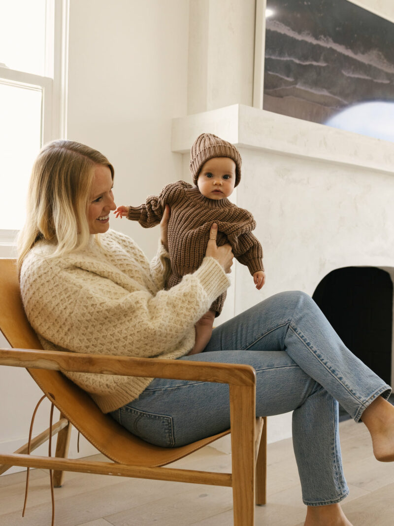 Chunky Knit Sweater In Cocoa from Quincy Mae