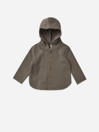 Quincy Mae Fleece Hoodie In Charcoal