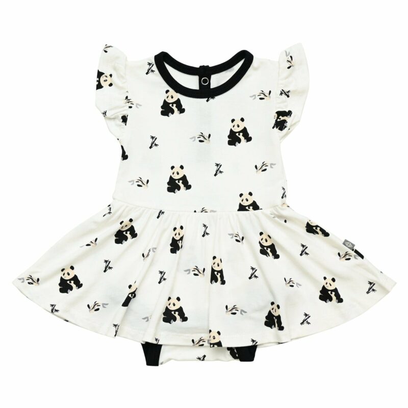 Twirl Bodysuit Dress in Black and White Zen from Kyte BABY