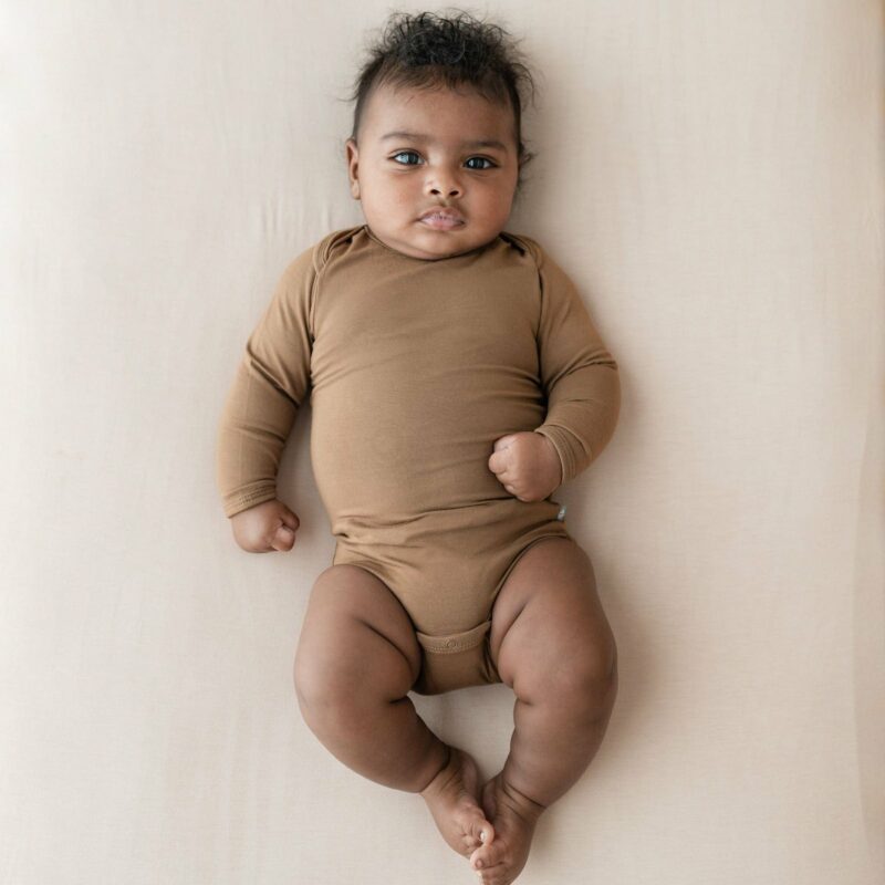 Long Sleeve Bodysuit in Coffee from Kyte BABY