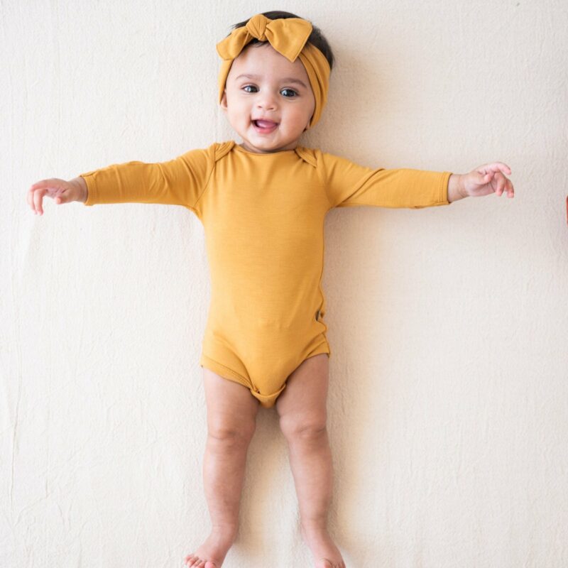 Long Sleeve Bodysuit in Marigold from Kyte BABY