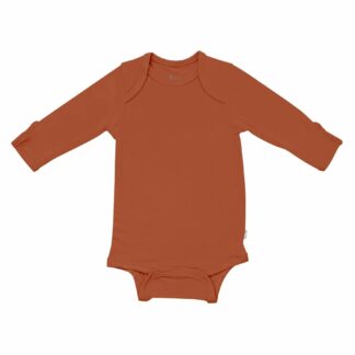 Kyte BABY Long Sleeve Bodysuit in Rust