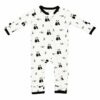 Kyte BABY Zippered Romper in Black and White Zen