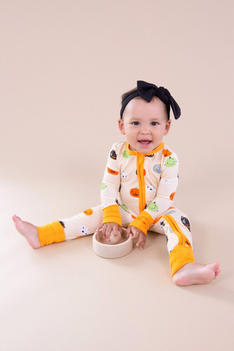 Angel Dear Halloween Pumpkins Bamboo Viscose Zipper Romper