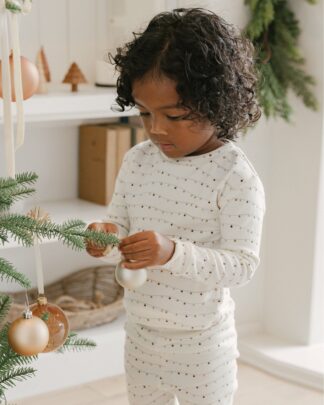 Rylee + Cru Organic Long Sleeve Pajama Set In Lights