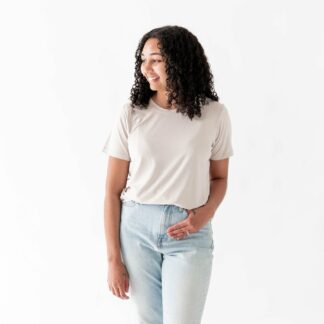 Kyte BABY Women's Crew Neck Tee in Oat