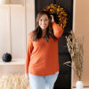 Kyte BABY Women's Long Sleeve Scoop Neck Tee in Rust