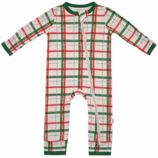 Kyte BABY Zippered Romper in Hunter Plaid