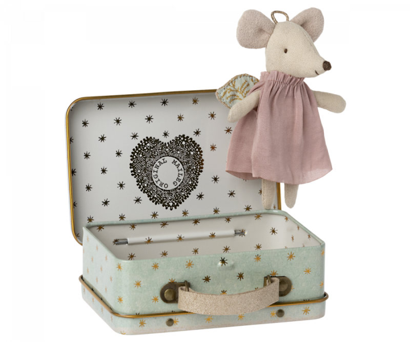 Maileg Angel Mouse in Suitcase