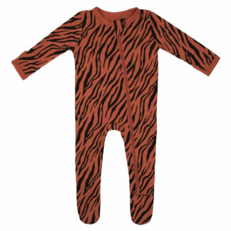 Kyte BABY Zippered Footie in Rust Tiger