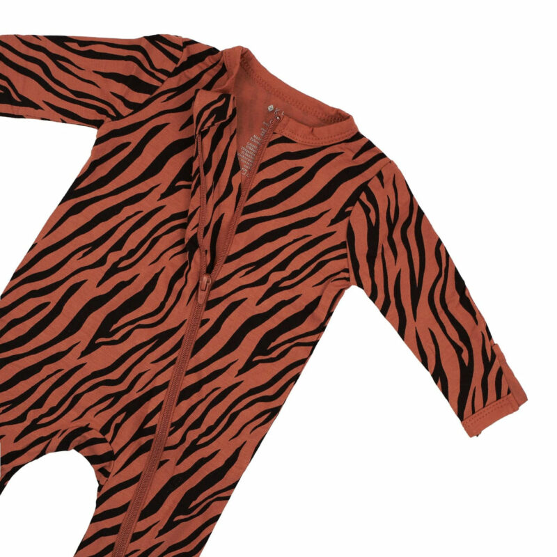 Zippered Romper in Rust Tiger available at Blossom