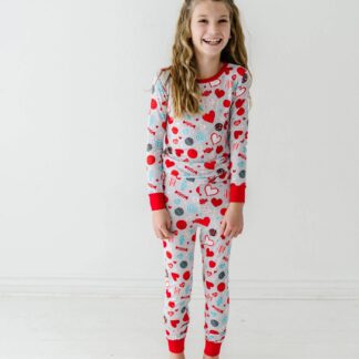 Little Sleepies Gray Sweet Valentine Two-Piece Bamboo Viscose Pajama Set