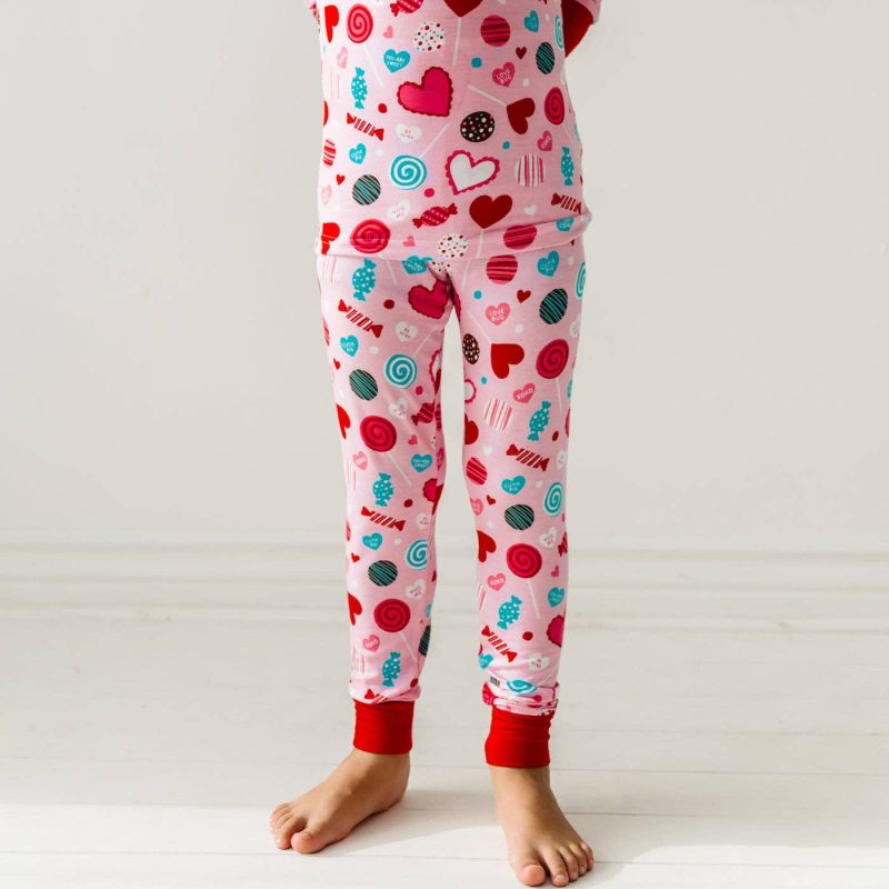 Pink Sweet Valentine Two-Piece Bamboo Viscose Pajama Set