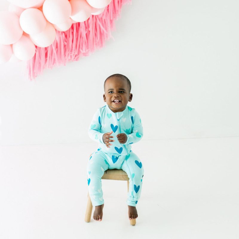 Zippered Romper in Robin Hearts from Kyte BABY